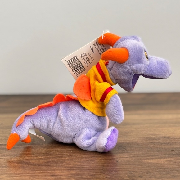 NWT VINTAGE Walt Disney World FIGMENT Bean Bag Plush EPCOT Purple Dragon Toy - Picture 4 of 12
